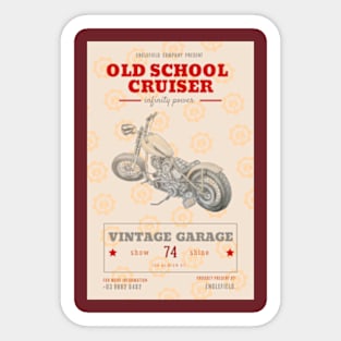 Cruiser Garage Old School Motorbike Sticker